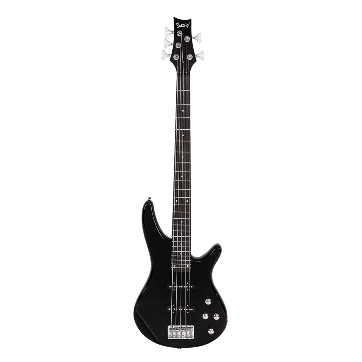 Hassch 5 String Electric Bass Guitar, Full Size Bass Kit with Bag, Strap, Pick, Connector and Wrench Tool, Black