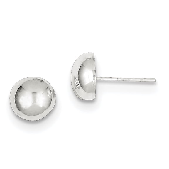 Sterling Silver Polished Button Earrings