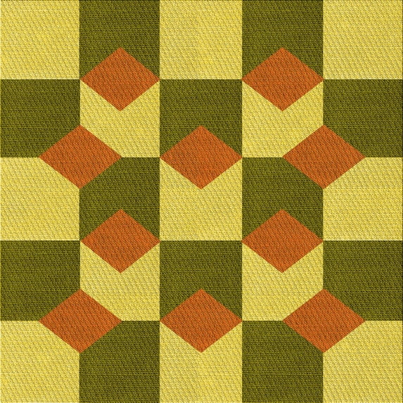 Ahgly Company Indoor Square Patterned Dark Bisque Brown Area Rugs, 7' Square