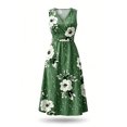 thumbnail image 5 of Levmjia Women's Floral Print Dress Sleeveless V Neck Button Down A Line Midi Dress Casual Summer Beach Vacation Dress with Pockets, 5 of 5