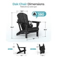 thumbnail image 3 of Folding Adirondack Chair, All-Weather HDPE Fire Pit Patio Chair, Black, 3 of 7