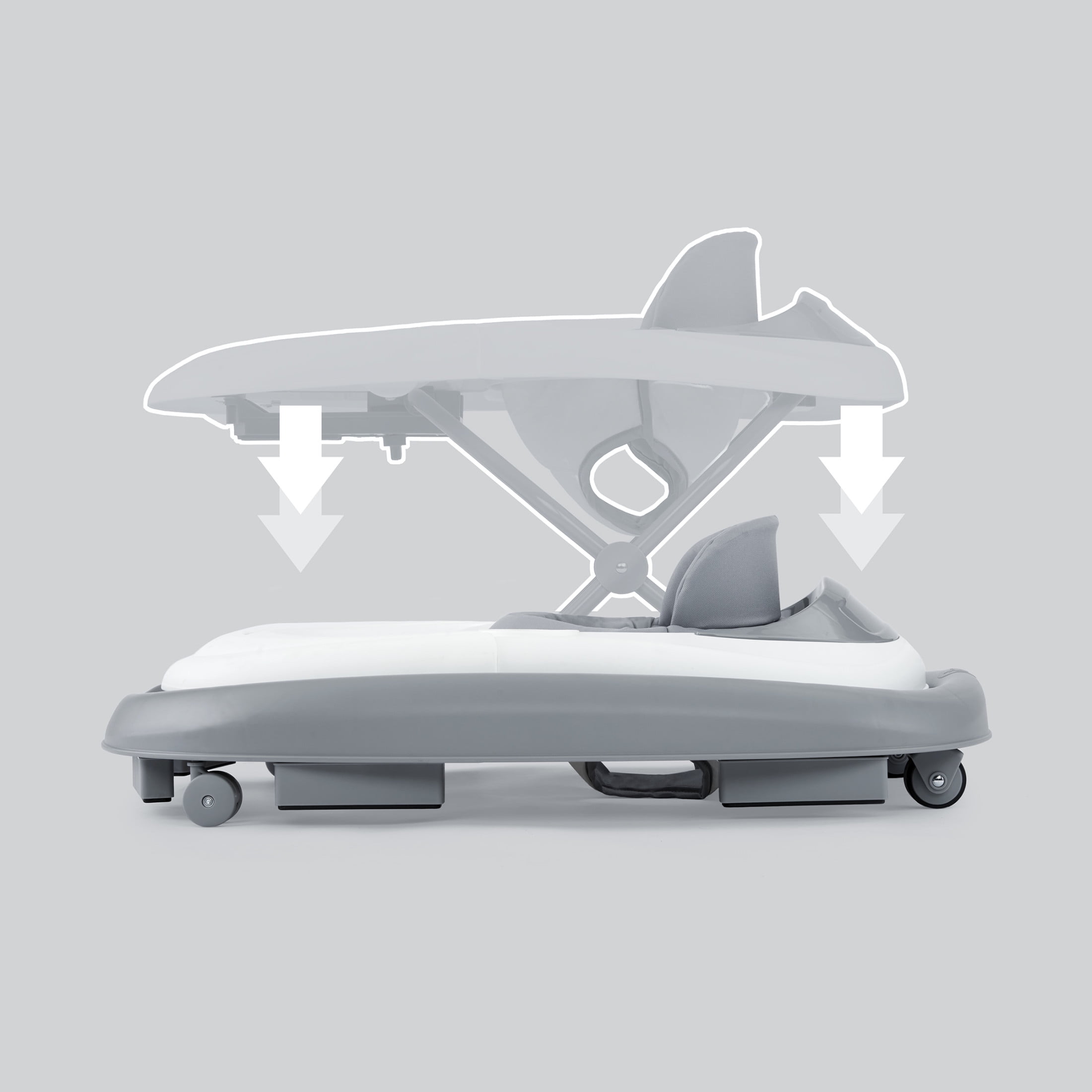 Chicco Mod Infant Walker, Height Adjustable, Space-Saving Fold, Brake Pads - Grey (Grey), New