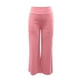 thumbnail image 4 of Yoga Pants Women, Comdrip Women's Yoga Trousers Wide Leg Trousers Sports Trousers Work Casual Trousers with Pockets Loose Pants for Women Pink 2XL, 4 of 5