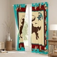 thumbnail image 3 of Homewish Western Cowgirl Cowboy Black Out Curtains, Rustic Horse Animal Curtains Pack of 2 (42x63 Each), Vintage Fashion Theme Bedroom Curtains, Window Curtains Bedroom Decor, 3 of 6