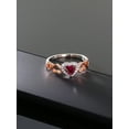thumbnail image 4 of Gem Stone King 925 Sterling Silver Two-Tone Ring 0.76 Ct Heart Shape Red Created Ruby (Size 6), 4 of 4