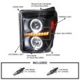 thumbnail image 3 of Spec-D Tuning Black LED Halo Projector Headlights Compatible with 2011-2016 Ford F250/F350/F450/F550 Super Duty, Left + Right Pair Headlamps Assembly, 3 of 5