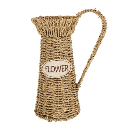

NUOLUX 1Pc Handheld Flower Basket Dries Flower Arrangement Container Woven Flower Vase