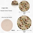 thumbnail image 3 of Cotton 2 PCS Autumn Forest Mushroom Pattern Woven Pot Holders Trivets Set,Round Coasters Placemats for Cooking Baking Hot Dish Pan Pot Bowl Teapot, 3 of 5