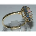 thumbnail image 4 of LBG British Made 18k Yellow Gold Natural Opal & Sapphire Womens Statement Ring - 33 size options - Size 6.5, 4 of 7