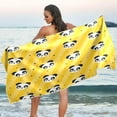 thumbnail image 7 of GZHJMY Yellow Polka Dot Panda Beach Towel Oversized Towel Blanket, Thin Lightweight Microfiber Sand Free Quick Dry Towel, 31”X71” Multipurpose Pool Bath Yoga Swim Shower Towel, 7 of 7