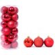 thumbnail image 1 of Juego de 24 bolas de Navidad decorativas e irrompibles para colgar en el árbol de Navidad, 40 mm, color rojo, 1 of 4