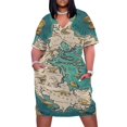 thumbnail image 1 of Mapa del supercontinente Pangea Vestido de bolsillo suelto Vestidos para eventos especiales Vestido de mujer Vestidos de noche elegantes de lujo para mujer, 1 of 7