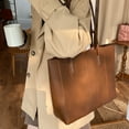 thumbnail image 4 of Xfvqtps Tote Bag for Womens Solid Color Simplicity Large Capacity Fashion Vintage Elegant Leather Handbag Shoulder Bag Brown, 4 of 6