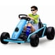 thumbnail image 1 of Historyli Kart de 24 V para adolescentes, batería de 9 Ah, motores duales de 300 W, bocina musical para derrapar a 13 km/h, capacidad de 79 kg, juguete para exteriores, color azul, 1 of 7