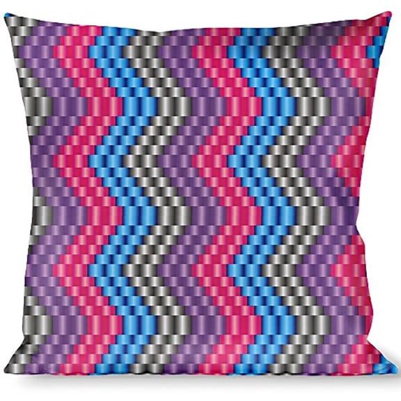 Buckle-Down Throw Pillow - Chevron Weave Gray Lavender Pink Baby Blue