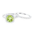 thumbnail image 4 of Rosec Jewels Peridot Wedding Bridal Ring Set of 2 - Peridot Engagement Ring with Enhancer - AAA Quality - with Jewelry Box, 925 Sterling Silver, US 3.50, 4 of 8