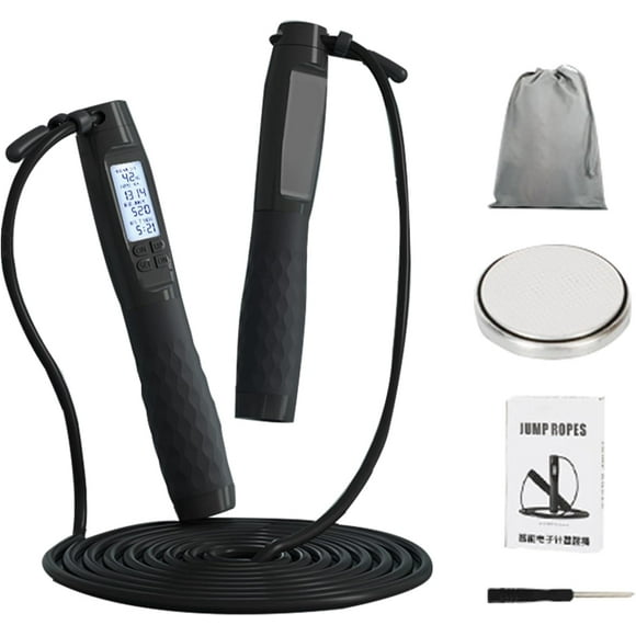 Jump Rope, Intelligent Counting Jump Rope, Adjustable Digital Counting Jump Rope with Calorie Counter and Alarm Reminder, Smart Jump Rope for Fitness Exercise, Workout, Gym, MMA, Boxing
