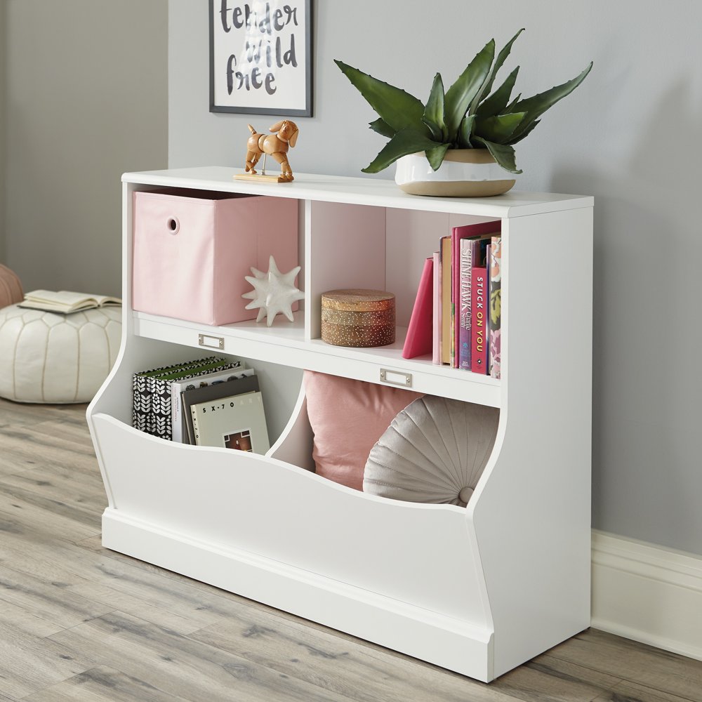 Sauder Storybook Storage Bin Bookcase, Soft White Finish