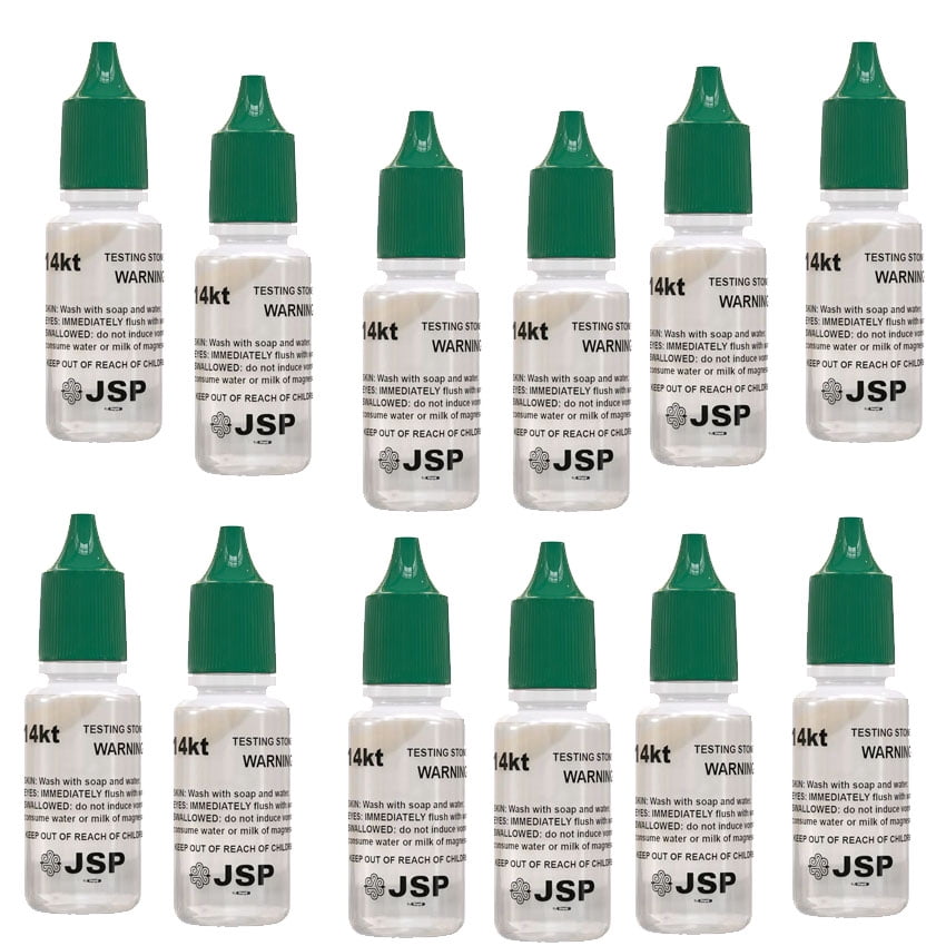 12 Bottles 14K Gold Test Solution Jewelry Metal Testing Kit for Jewelry & Metals
