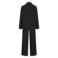 thumbnail image 4 of qolati Women's 2024 Fall 2 Piece Outfits Blazer Jacket and Wide Leg Pant Suits Dressy Casual Business Work Suit Sets Black L 8, 4 of 6