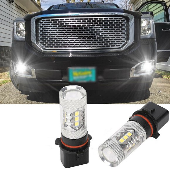 P13W White LED Replace Front Fog Bulbs for 2015-2020 for GMC Yukon XL-
