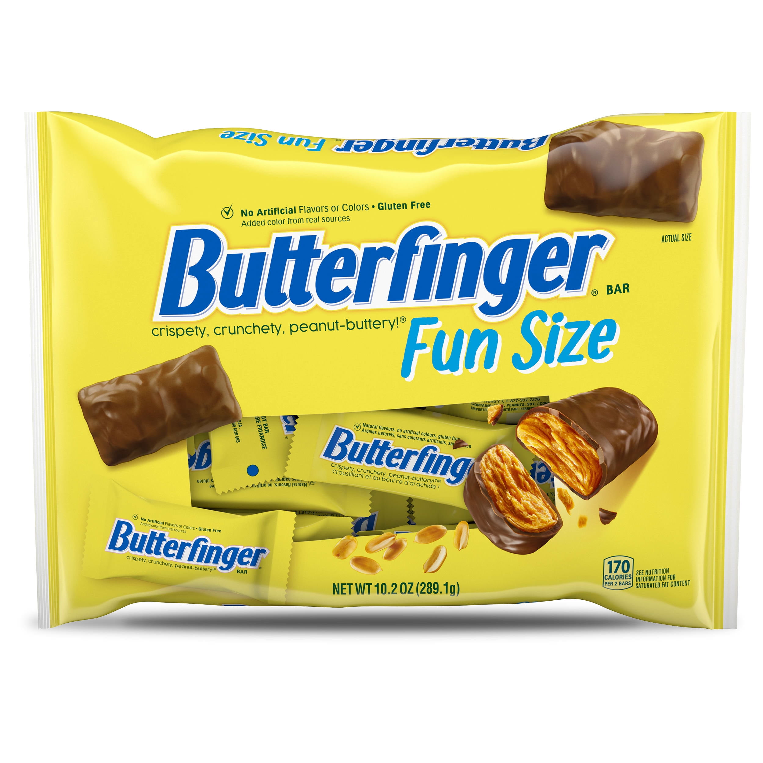 Butterfinger Chocolatey, Peanut-Buttery, Fun Size Candy Bars, Easter Basket Stuffers, 10.2 oz