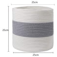 thumbnail image 3 of Cesta tejida de algodón para refrigerios, ropa sucia, armario, dormitorio, bebé 25cm, 3 of 7