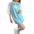 thumbnail image 3 of Jess por Meiko Vestido de Mujer T-shirt Oversized con Mangas 3/4 en Contraste Star Struck XL Azul Claro, 3 of 6