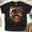 Black, variant on Women's Teacher Graphic Tee with Afro Girl and Leopard Print Headwrap , White, Size L