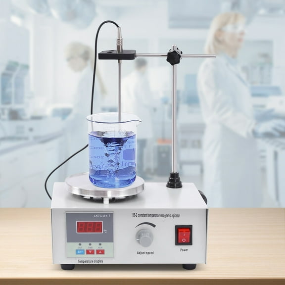 Magnetic Stirrer 2000ML Hot Plate Mixer with Digital Temperature Display Stirrer Bar and Support Stand Lab Heating Plate Stirrer 2000 RPM