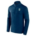 thumbnail image 2 of Men's Fanatics  Deep Sea Blue Seattle Kraken Authentic Pro Quarter-Zip Pullover Top, 2 of 3