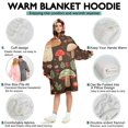 thumbnail image 5 of Colorful Mushroom Flower Dark Pattern Wearable Oversized Blanket,Wearable Blanket Hoodie for Adults,Cozy Hooded Blankets with Super Pockets,Super Warm Fuzzy Pullover for Women & Men, 5 of 6