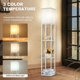 thumbnail image 4 of Vesteel Floor Lamp with Shelves, Standing Lamp with 3 Color Adjustable LED Bulb for Living Room, Modern Square Lamp for Bedroom Office Kid Room, 4 of 7