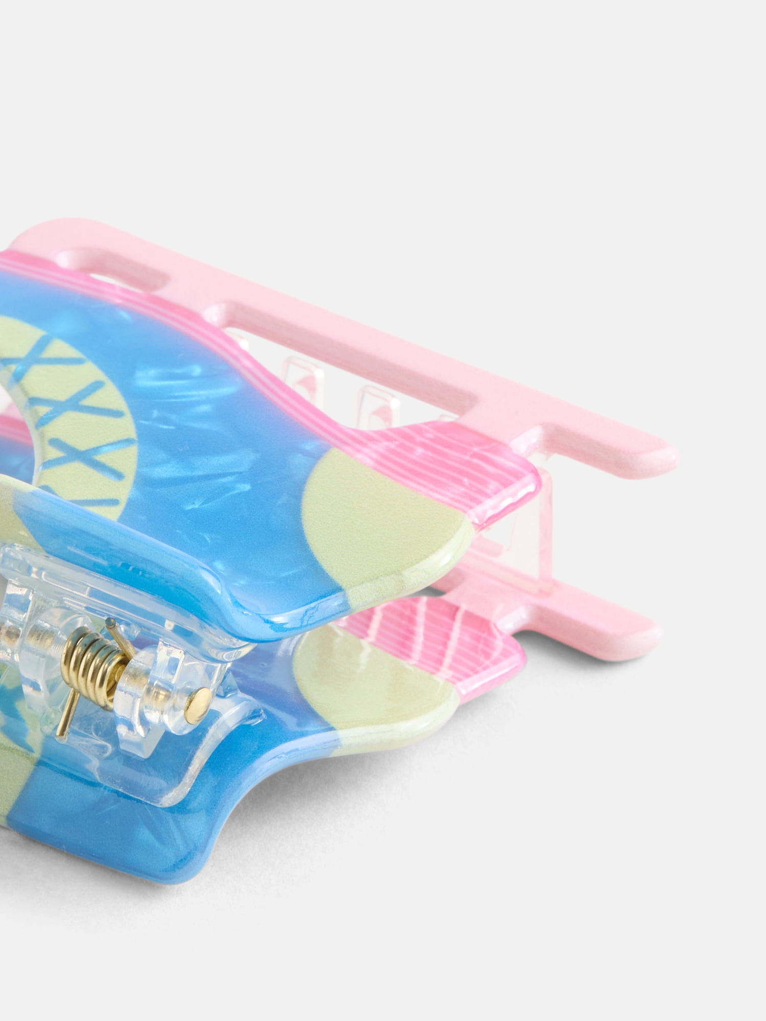 No Boundaries Women’s Ice Skate Claw Clip, Pink/Blue, One Size