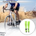 thumbnail image 2 of Calcetines de ciclismo Unique Bargains, anti-fricción, para exteriores, color verde, tamaño L, neutros y universales, 1 par, diseño a rayas, 2 of 6