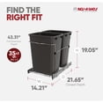thumbnail image 3 of Rev-A-Shelf Double Pullout Trash Can 35 qt. for Kitchen, Gray, RV-18KD-13C-S, 3 of 10