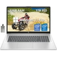 thumbnail image 1 of HP 17.3" IPS FHD Business Laptop, Intel Core i3-N305 Processor, 32GB RAM, 1TB SSD, Intel UHD Graphics, Fingerprint Reader, HD Camera, Wi-Fi 6, Windows 11 Pro, Natural Silver, 32GB Hotface USB Card, 1 of 9