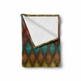 thumbnail image 2 of Geometric Soft Flannel Fleece Throw Blanket, Prehistoric Abstract Folk Dots Forming Diamond Forms Pattern, Cozy Plush for Indoor and Outdoor Use, 50" x 60", Multicolor, by Ambesonne, 2 of 6