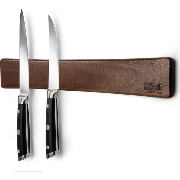 Magnetic Knife Strips, Magnetic Knife Holder for Wall 16 Inch, Acacia Wood Knife Magnetic Strip Use as Knife Bar, Knife Holder for Kitchen Utensil Organizer