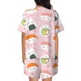 thumbnail image 3 of Bingfone Cute Sushi Print Pajamas Sets for Women Soft Short-Sleeved Pjs with Lounge Shorts Two Piece Sleepwear, 3 of 8
