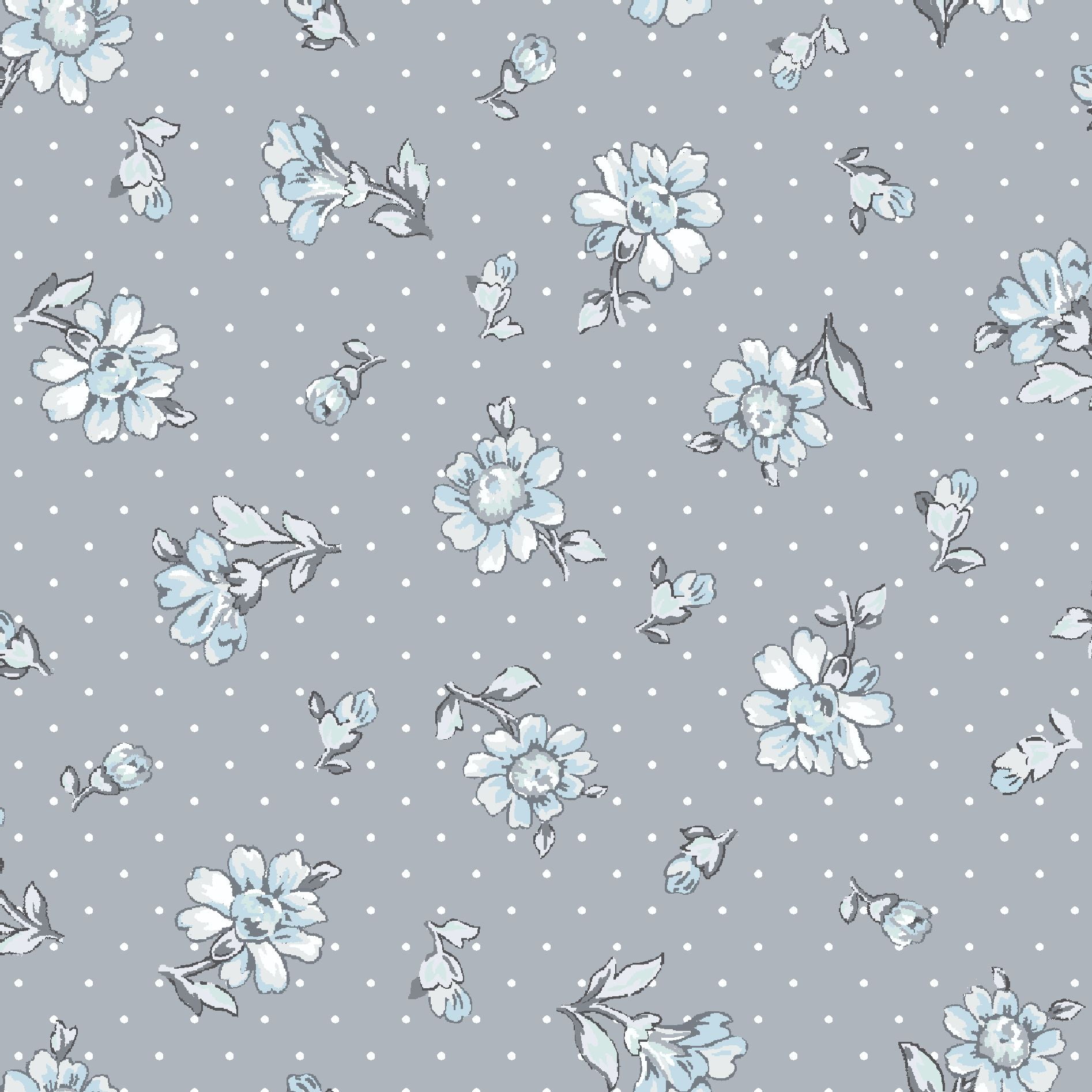 (2 pack) Waverly Inspirations 1 Yard Cut 100% Cotton Prints Fabric Floral and Green and Gray 44" Wide for Quilting & Sewing