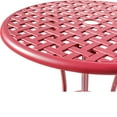 thumbnail image 3 of 3 Pcs Red Patio Bistro Set Table & 2 Chairs Cast Aluminum Furniture Set, 3 of 5
