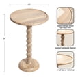 thumbnail image 5 of Kate and Laurel Willoughby Modern Wooden Spiraled Round Side Table, 15 x 15 x 24, Light Natural, Accent Pedestal End Table with Turned Base for Use as Indoor Plant Stand or Bedroom Nightstand Option, 5 of 8