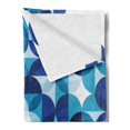 thumbnail image 2 of Abstract Soft Flannel Fleece Throw Blanket, Modern Geometrical Circled Pattern Plain Background Artwork, Cozy Plush for Indoor and Outdoor Use, 60" x 80", Dark Blue White and Blue, by Ambesonne, 2 of 5