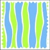 Monkey Prints Wavy Stripe Fabric, Green and Blue