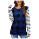 thumbnail image 2 of Puntoco Mujer Moda Casual Manga Larga Cómodo Lattice Stripe Sudadera tops Blusa Puntoco Puntoco-3775, 2 of 5