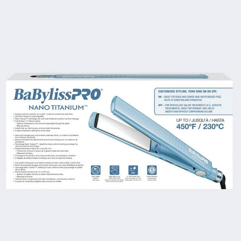 BaBylissPRO - Nano Titanium Dual Ionic Flat Iron - 1.25in BaBylissPRO - Nano Titanium Dual Ionic Flat Iron - 1.25in