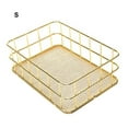 thumbnail image 3 of Cesta de almacenamiento Bewildely organizador de malla de alambre metálico dorado S, 3 of 6