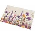 thumbnail image 2 of Shag Bath Rugs Purple Lavender Daisy Country Flower Plush Soft Fluffy Doormat Floor Carpet,Non-Slip Living Room Bedroom Kitchen Entryway Door Mats Pastoral Plant Retro Linen, 2 of 6