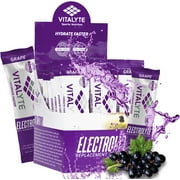 Vitalyte Electrolyte Replacement Powder Drink Mix, 25 Single Serving Stick Packs (Grape)